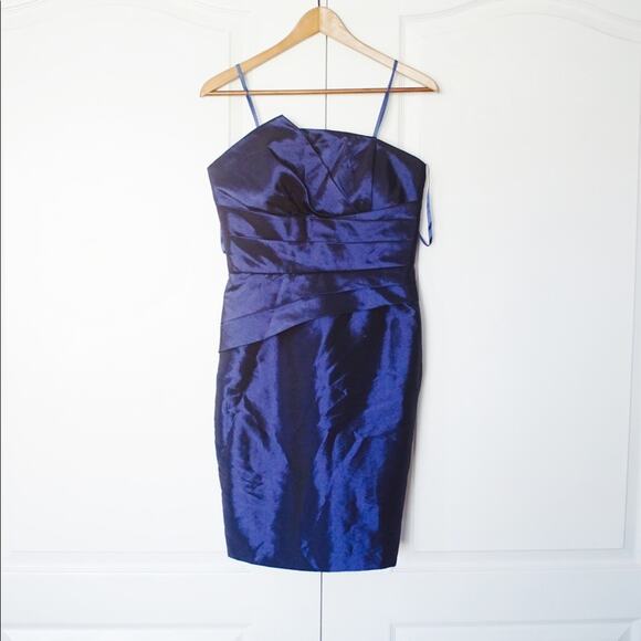 Max And Cleo Strapless Cocktail Dress Sapphire Blue Evening Strapless Dress 6 - Picture 5 of 6